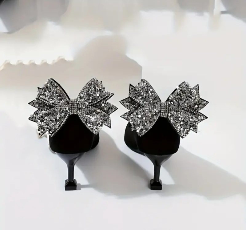 Аксесоар за обувки - панделки с камъчета