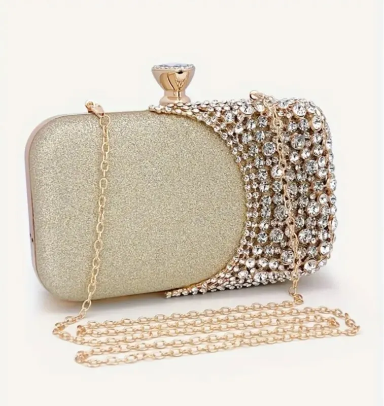 Вечерна елегантна чанта с камъни