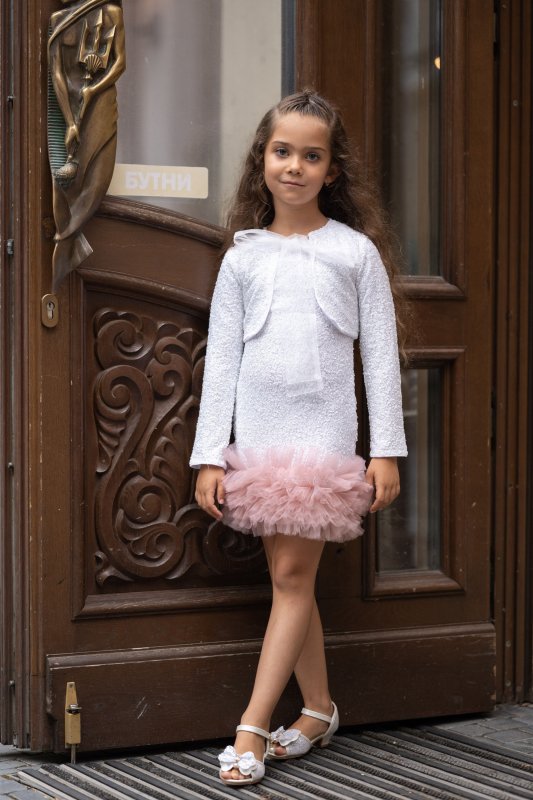 Детско сако с бели пайети