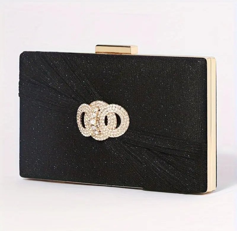 Вечерна клъч чанта в черно