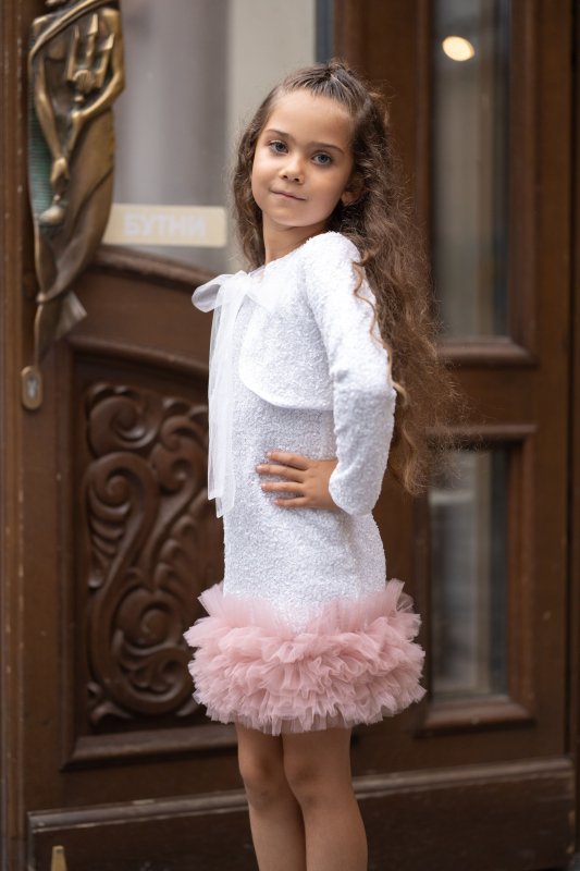 Детско сако с бели пайети