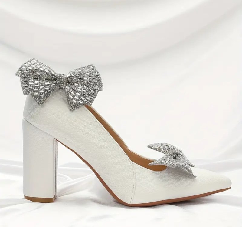 Панделки за обувки с щипки в сребристо