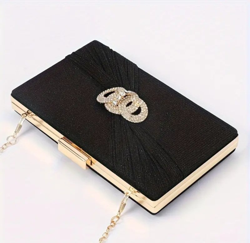 Вечерна клъч чанта в черно